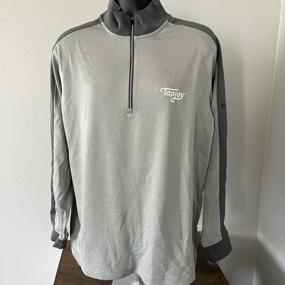 Nike Golf Mens L Pullover Tour Performance Dri-FIT Half Zip Gray Tapjoy